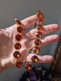 Orange Aurora Crystal Riviere Necklace - Medium Round