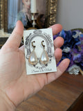 Hoop and Pearl Earrings - Extra Large Teardrop
