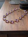 Light Amethyst Aurora Crown Necklace - Large Oval