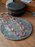 Light Amethyst Aurora Crown Necklace - Large Oval