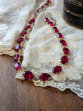 SILVER SALE! Ruby Swarovski Crystal Necklace - Medium Oval