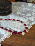 SILVER SALE! Ruby Swarovski Crystal Necklace - Medium Oval