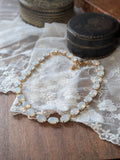 White Opal Crystal Collet Necklace - Medium Oval