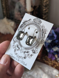 Grey Aurora Crystal Earrings - Medium Octagon