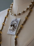 Renaissance Jewelry Set - Topaz, Antique Gold, and Pearl