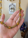 Renaissance Jewelry Set - Topaz, Antique Gold, and Pearl