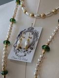 Renaissance Jewelry Set - Olive, Gold, and Pearl