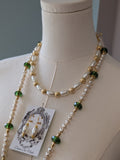 Renaissance Jewelry Set - Olive, Gold, and Pearl