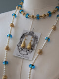 Renaissance Jewelry Set - Aquamarine, Gold, and Pearl