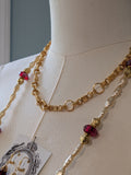 Renaissance Jewelry Set - Cream Pearl, Gold, and Garnet