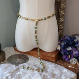 Renaissance Girdle Belt - Dark Gold and Olive Green - 46" Long