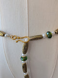 Renaissance Girdle Belt - Dark Gold and Olive Green - 46" Long