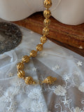 Renaissance Girdle Belt - Large Golden Fluted Beads - 44" Long