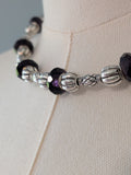 Renaissance Necklace - Silver and Dark Purple