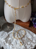 Renaissance Girdle Belt - Pink, Pearl, and Gold - 52"