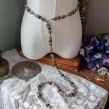 Renaissance Girdle Belt - Antique Silver and Purple - 50"