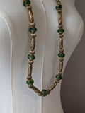 Long Renaissance Necklace - Antique Gold and Olive