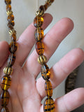 Long Renaissance Necklace - Glass Amber and Antique Gold