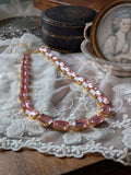 Light Pink Swarovski Crystal Collet Necklace - Medium Octagon