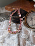 Light Pink Swarovski Crystal Collet Necklace - Medium Octagon