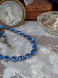 Sapphire Blue Swarovski Crystal Collet Necklace - Small Round