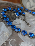Sapphire Blue Swarovski Crystal Collet Necklace - Small Round