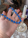 Sapphire Blue Swarovski Crystal Collet Necklace - Small Round