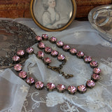 Light Pink Swarovski Crystal Collet Necklace - Small Round