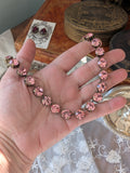 Light Pink Swarovski Crystal Collet Necklace - Small Round