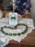 Tourmaline Green Aurora Crystal Collet Necklace - Large Oval