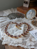 Light Purple Aurora Crystal Collet Necklace - Medium Round