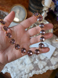 Light Purple Aurora Crystal Collet Necklace - Medium Round