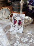Garnet Swarovski Earring - Large Octagon