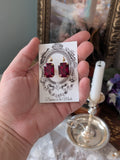 Garnet Swarovski Earring - Large Octagon