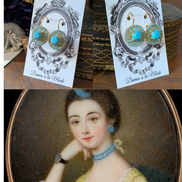 Turquoise Cluster Earrings