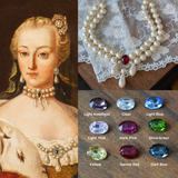 18th Century Double Pearl Necklace with Crystal