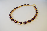 Amethyst Swarovski Crystal Necklace - Medium Oval