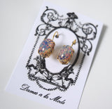 SALE! Vintage Glass Opal Earrings - Medium Oval