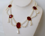 Pearl and Crystal Festoon Necklace