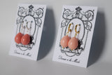 Pink Shell Pearl Coral Drop Earrings