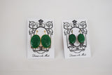 Cameo Earrings - Green Warrior Silhouette