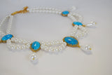 Pearl and Turquoise Festoon Necklace