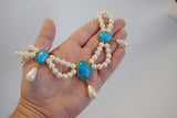 Pearl and Turquoise Festoon Necklace