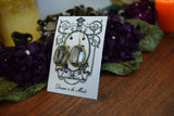 Black Diamond Swarovski Crown Set Crystal Earrings - Large Oval
