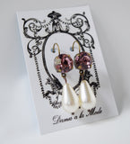 Light Purple Swarovski Crystal and Pearl Earrings
