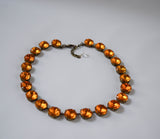 Orange Crystal Riviere Necklace - Medium Round