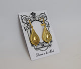 Golden Bead Earrings - Teardrop