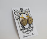 Golden Texture Round Earrings