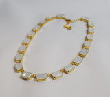 Opal Crystal Collet Necklace - Medium Octagon