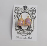 Opal Glass Earrings - Large Teardrop